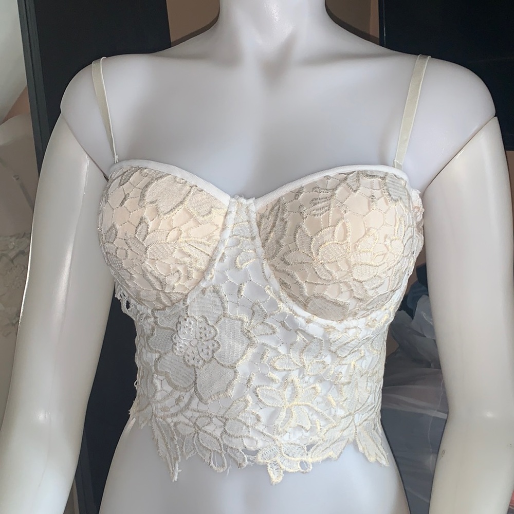 Bebe bustier adjustable sz  small maybe medium beige